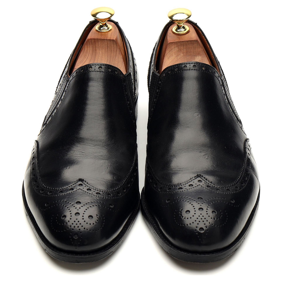 Black Leather Lazyman Slip On Loafers UK 8.5 E