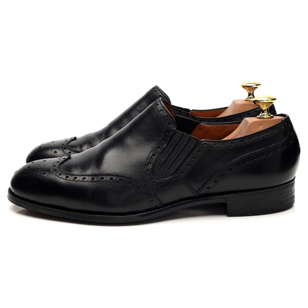 Black Leather Lazyman Slip On Loafers UK 8.5 E