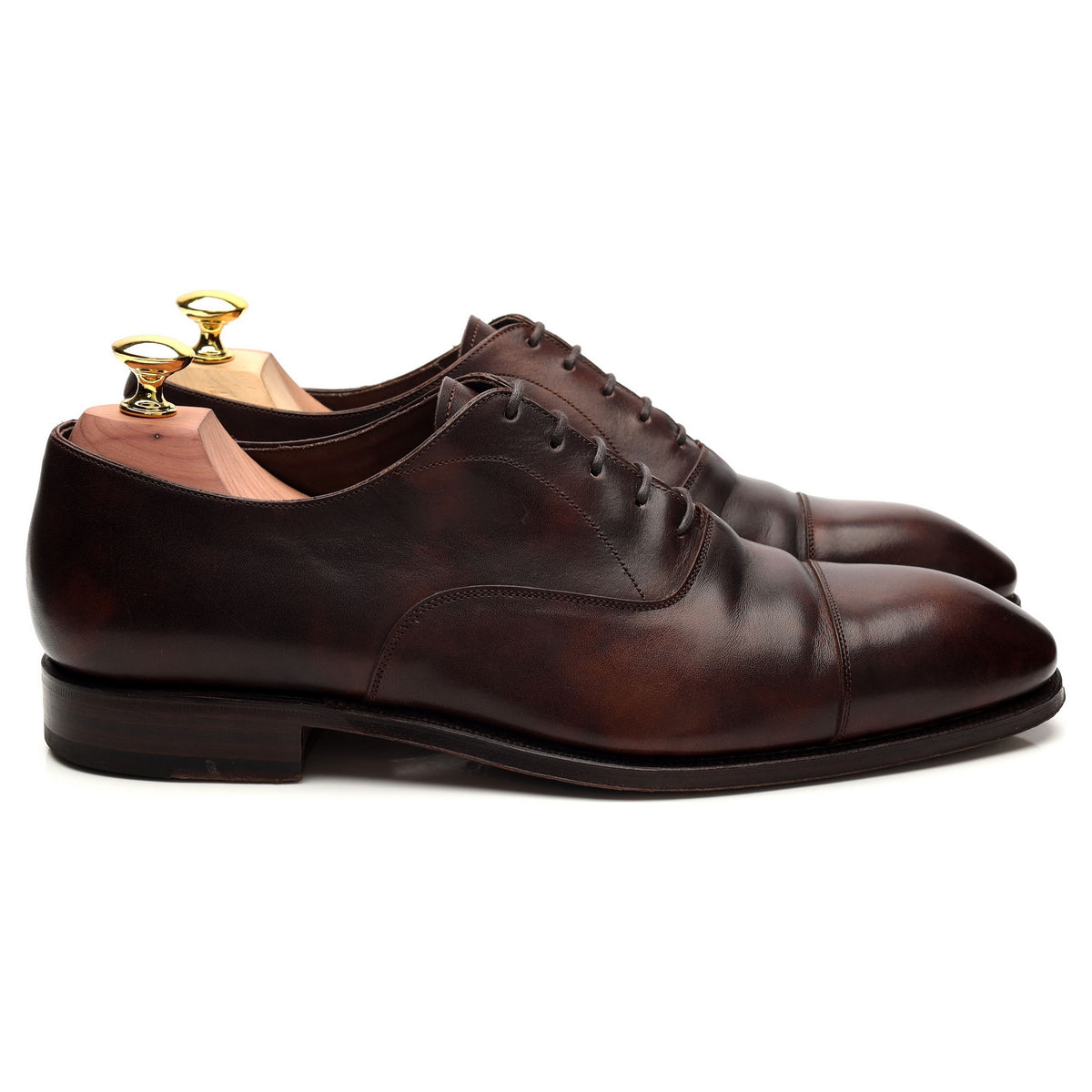 &#39;80204&#39; Dark Brown Museum Leather Oxford UK 8