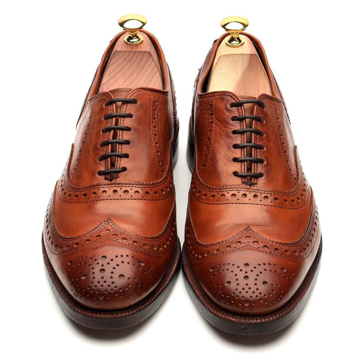 &#39;Jefferson&#39; Tan Brown Leather Oxford Brogues UK 8 US 8.5 E