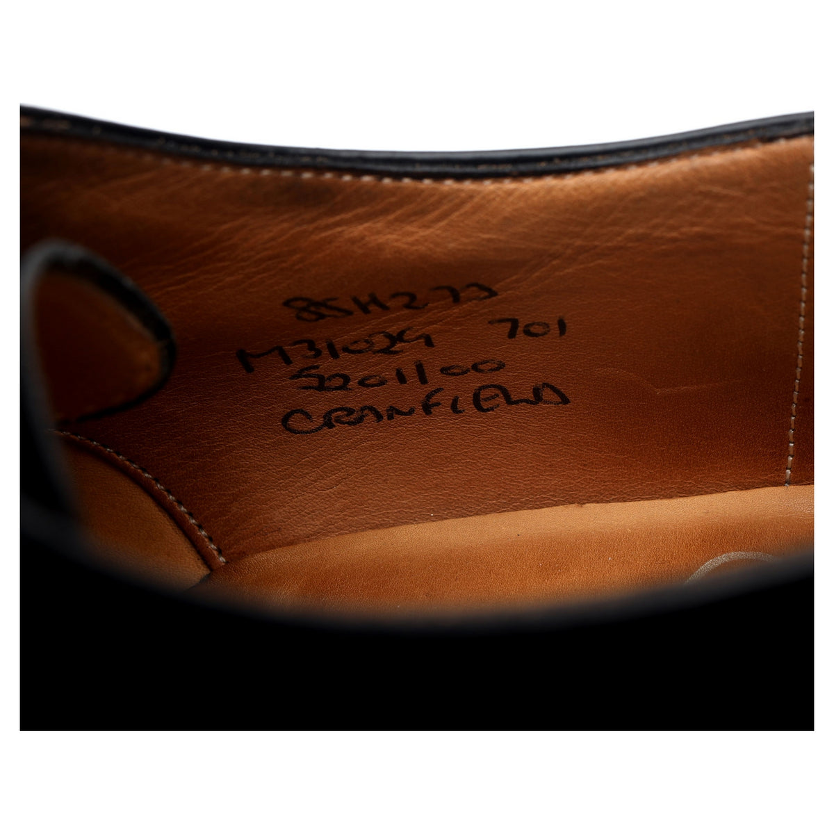 &#39;Cranfield&#39; Black Leather Derby UK 8.5 H