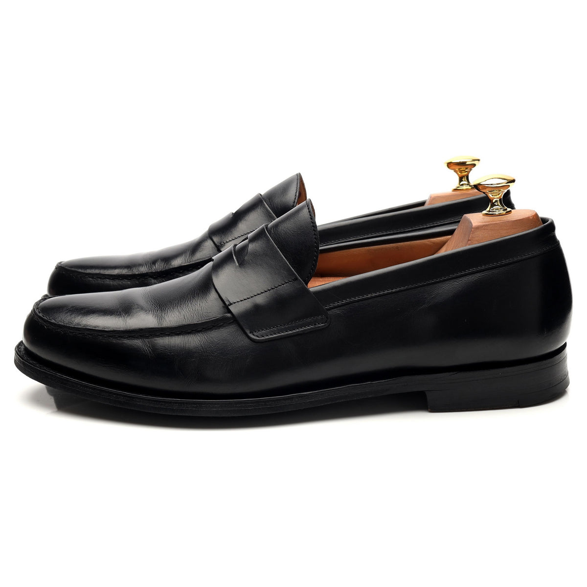 &#39;Manby&#39; Black Leather Loafers UK 10 F