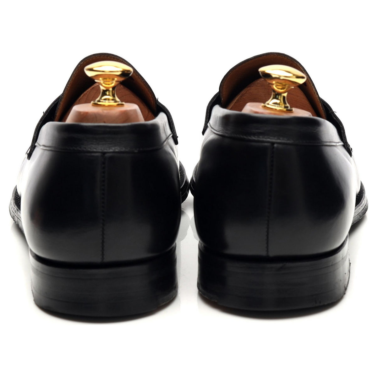 &#39;Manby&#39; Black Leather Loafers UK 10 F