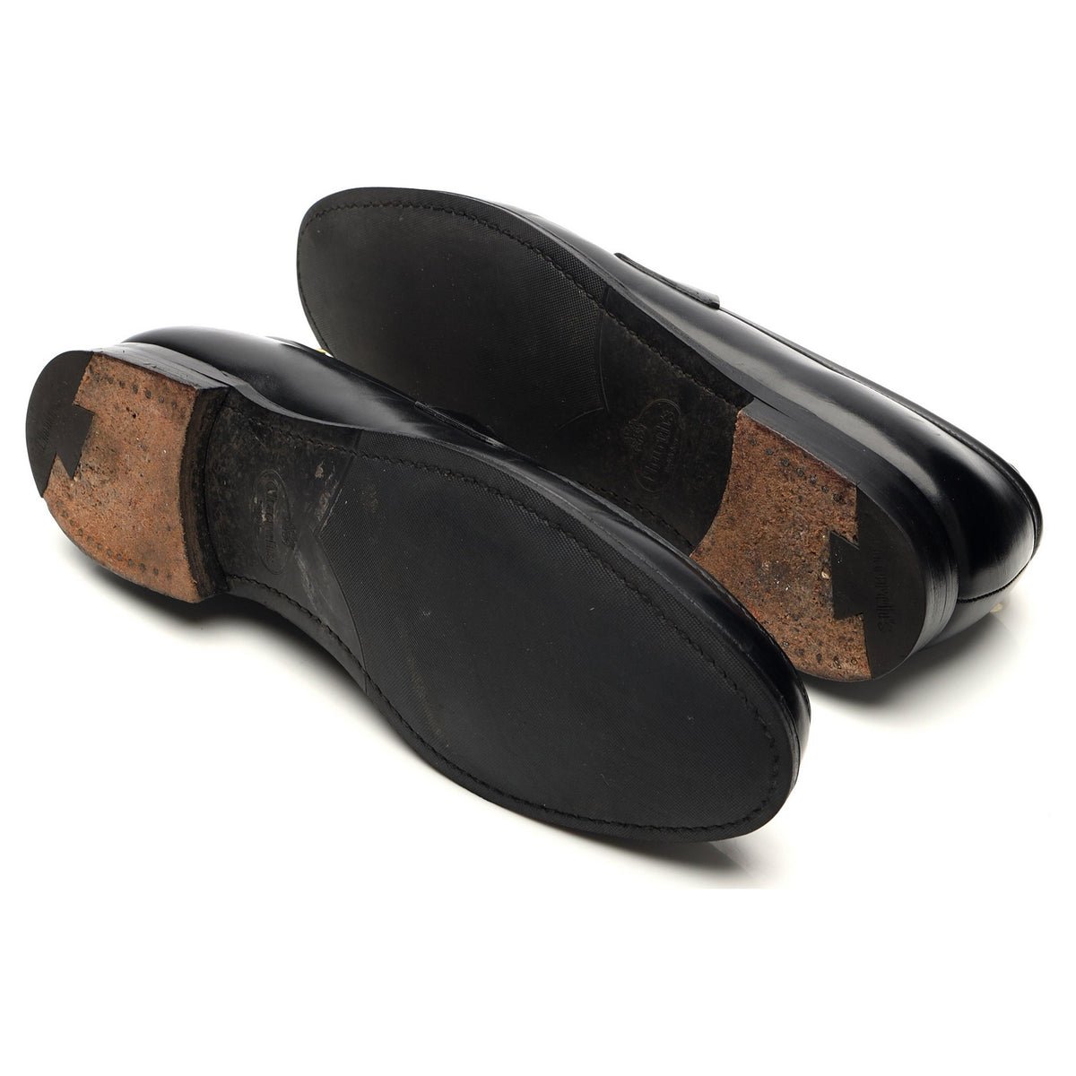 &#39;Manby&#39; Black Leather Loafers UK 10 F