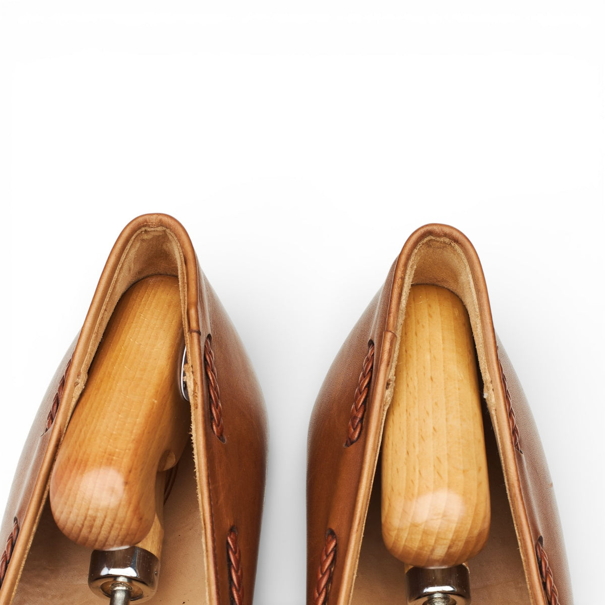'Aidan' Tan Brown Leather Tassel Loafers UK 10.5 E