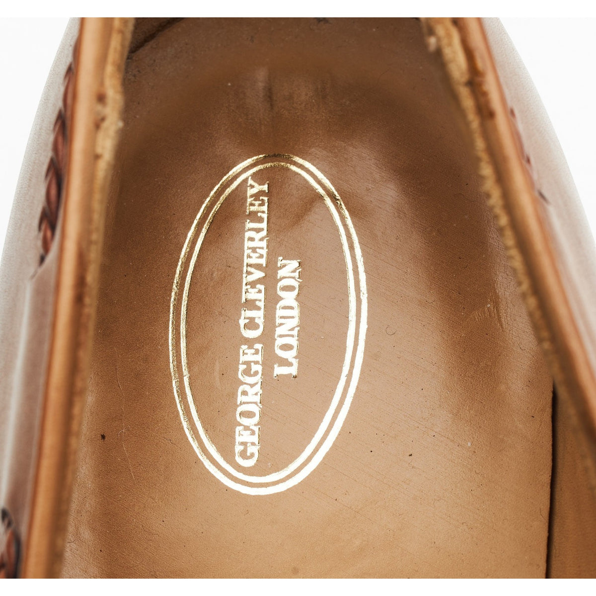 'Aidan' Tan Brown Leather Tassel Loafers UK 10.5 E
