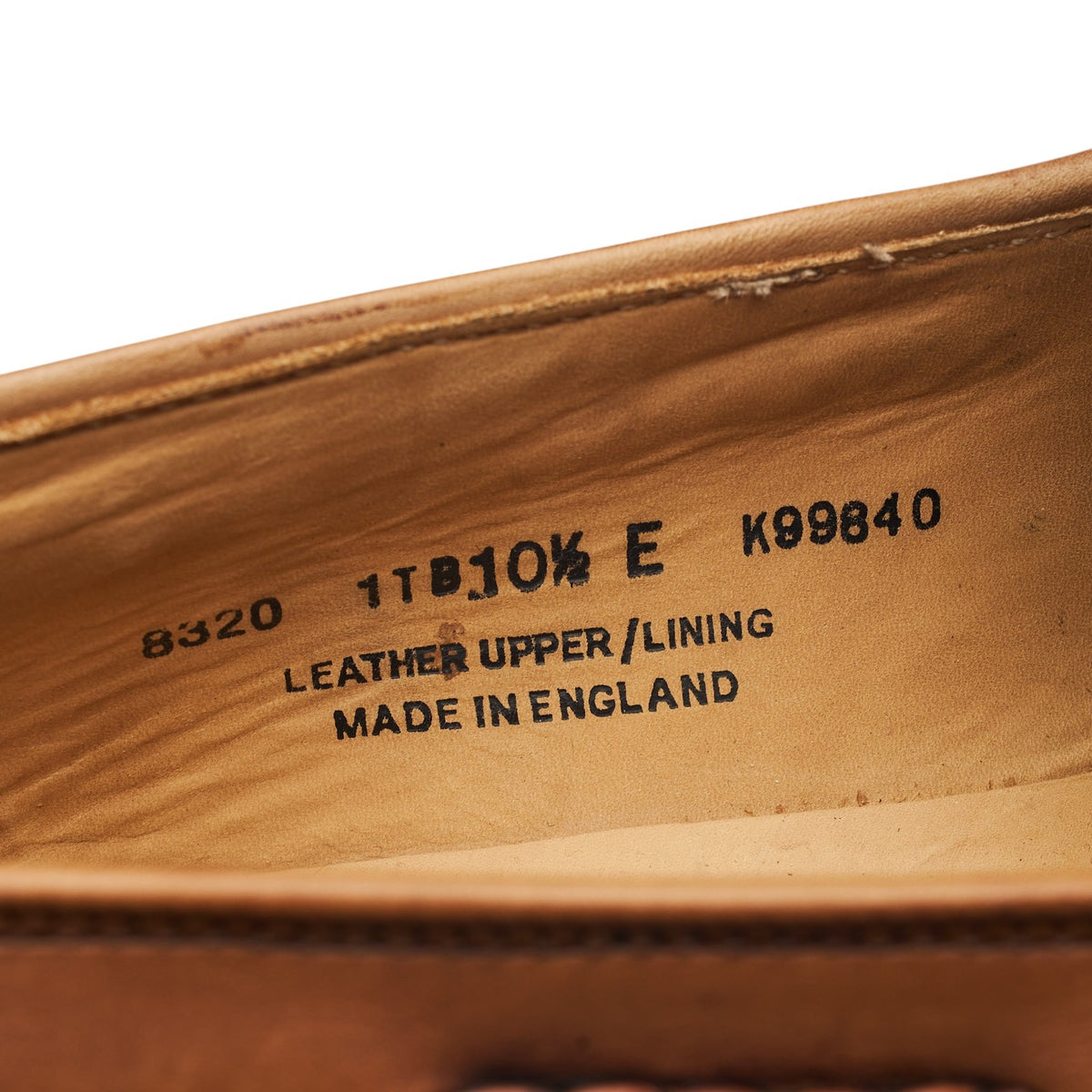 'Aidan' Tan Brown Leather Tassel Loafers UK 10.5 E
