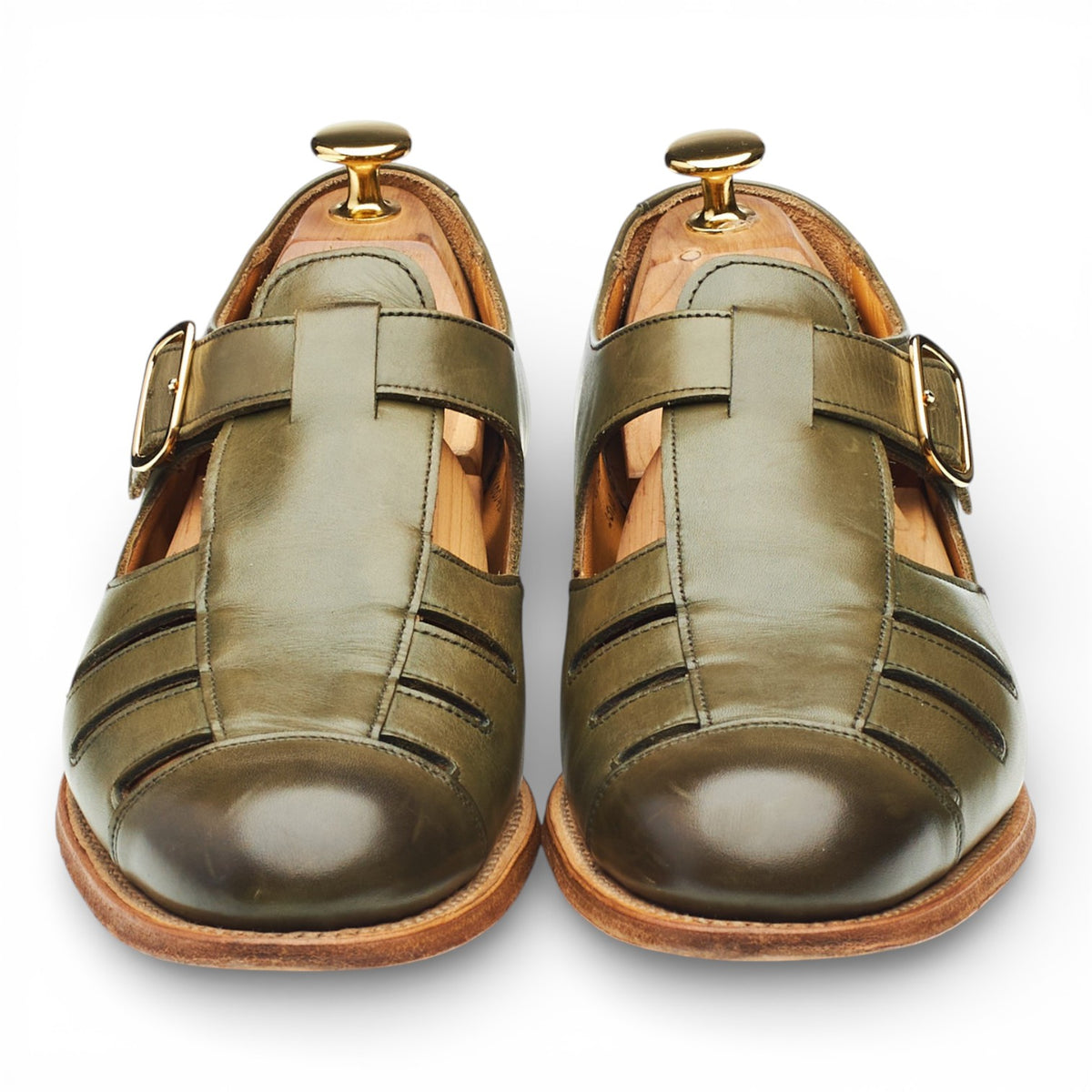 Women's 'Belle' Green Leather Sandals UK 6 D