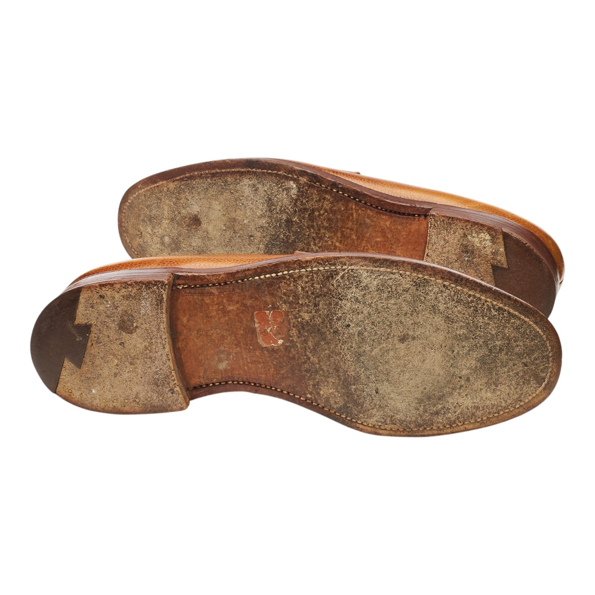 'Stowe' Tan Brown Grain Leather Loafers UK 10 E