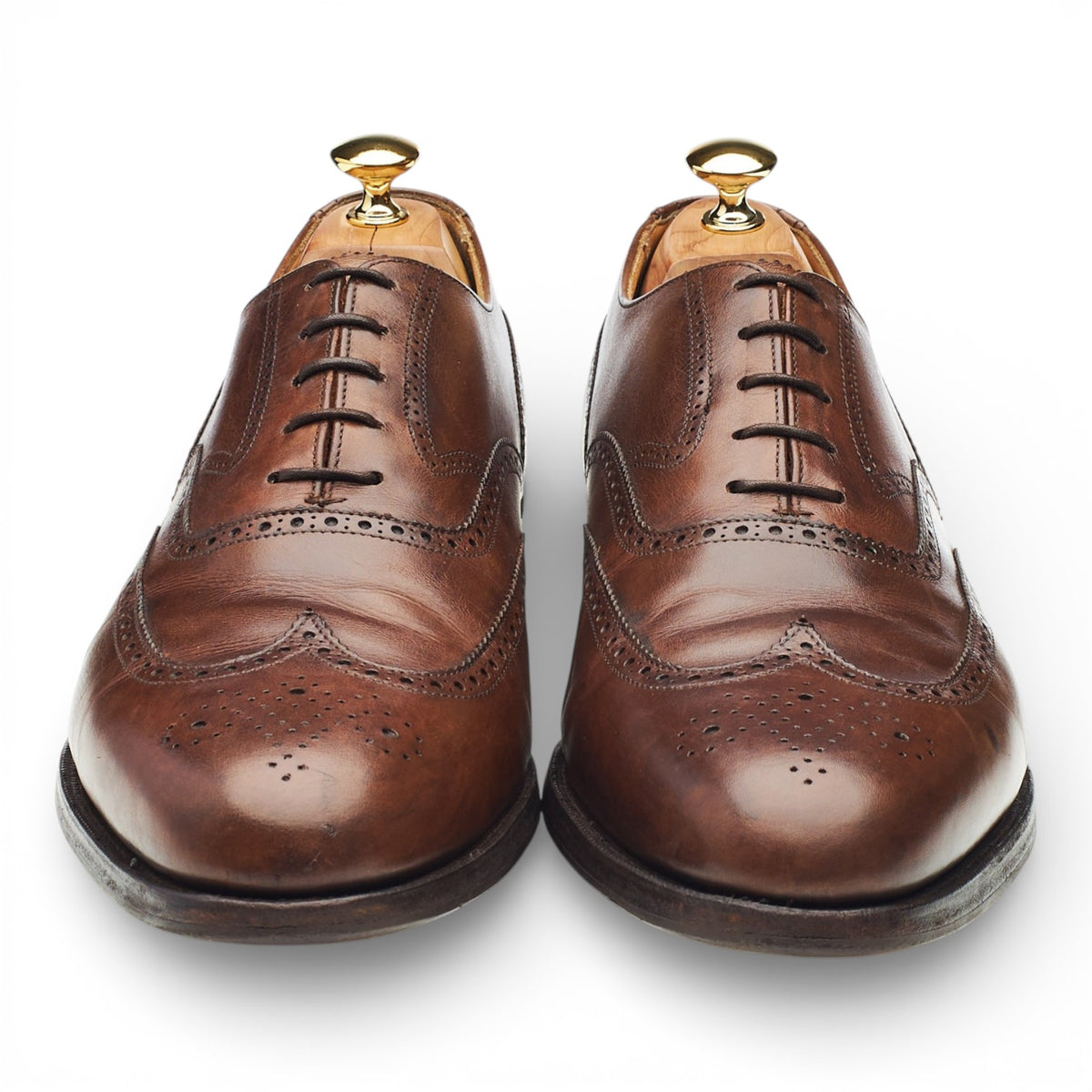 Peal & Co Dark Brown Leather Oxford Brogues UK 11 US 12 E