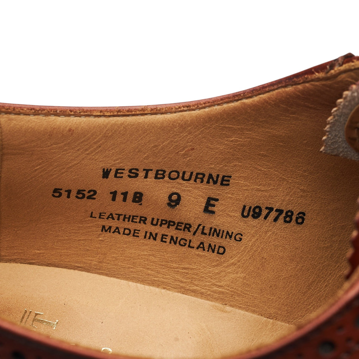 'Westbourne' Tan Brown Leather Oxford Brogues UK 9 E