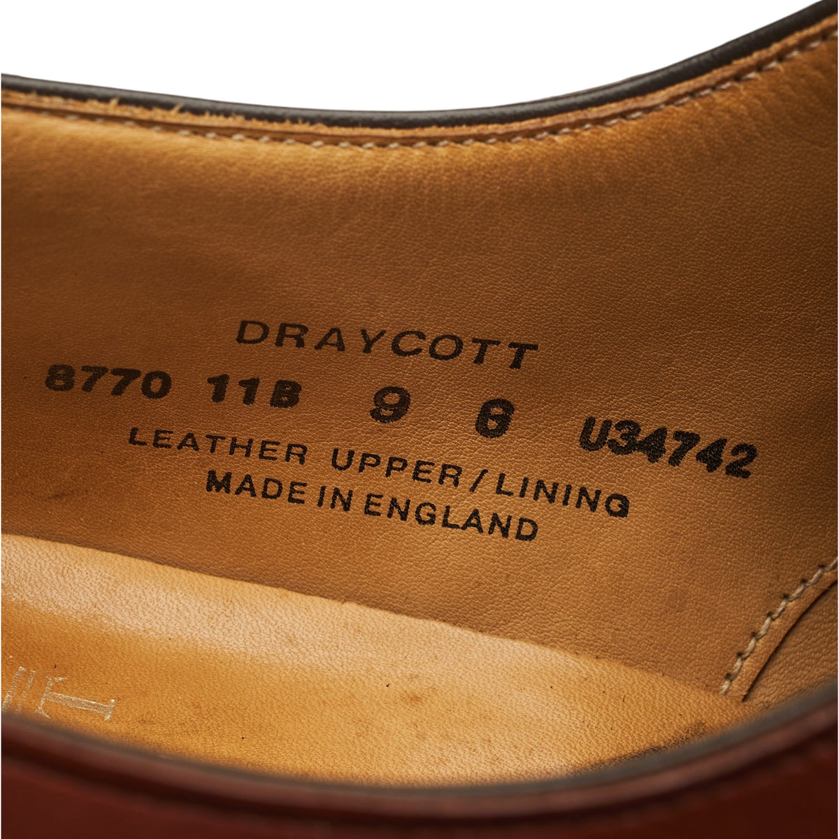 'Draycott' Tan Brown Leather Derby UK 9 G