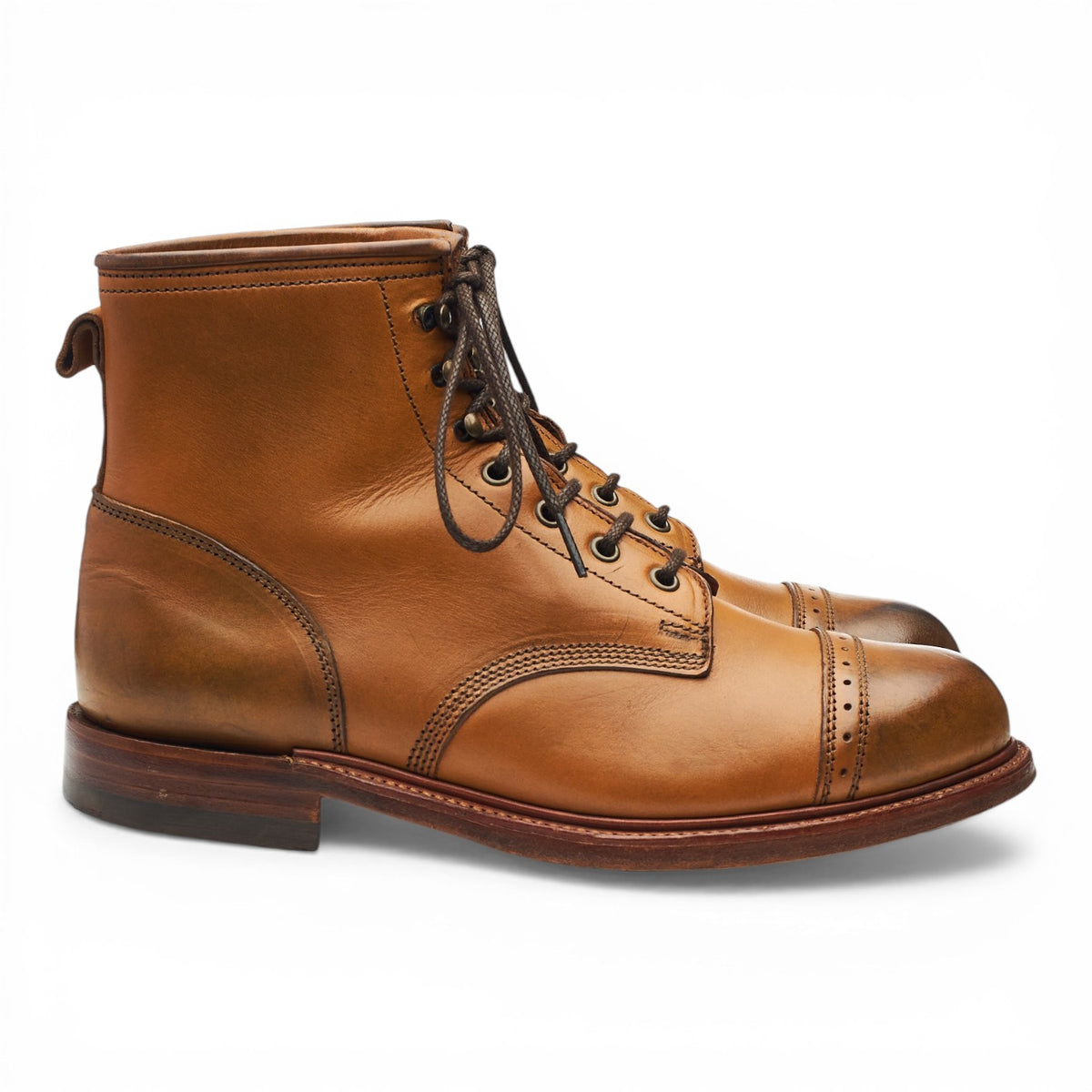 Double RL & Co. 'Bowery' Tan Brown Leather Boots UK 9.5 US 10 D