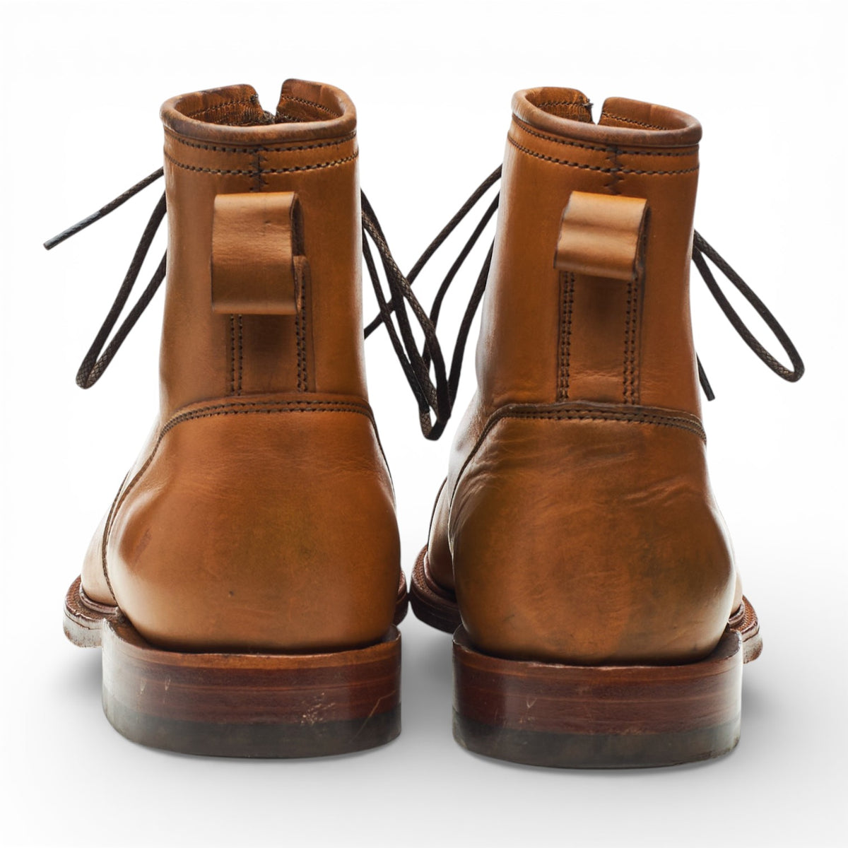 Double RL & Co. 'Bowery' Tan Brown Leather Boots UK 9.5 US 10 D