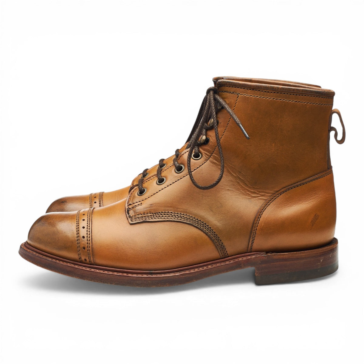 Double RL & Co. 'Bowery' Tan Brown Leather Boots UK 9.5 US 10 D