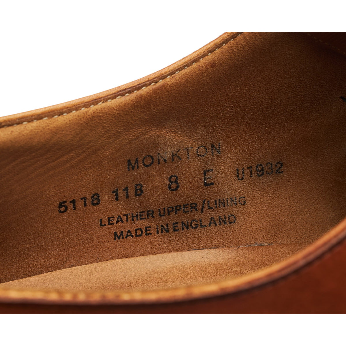 'Monkton' Tan Brown Leather Monk Strap UK 8 E