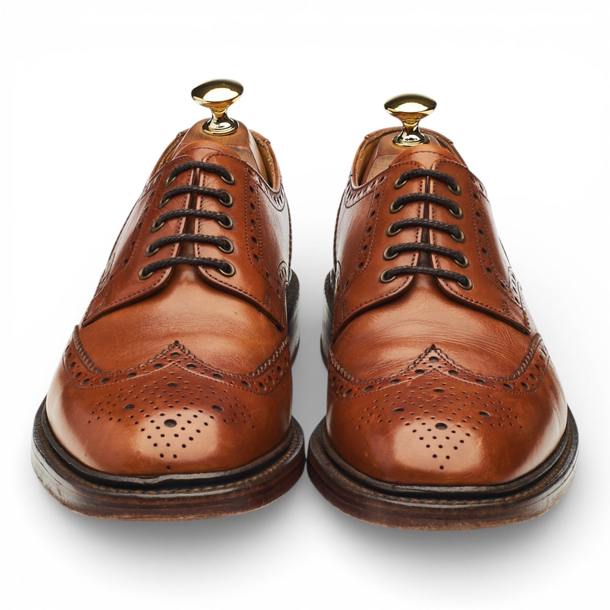 1880 'Chester' Tan Brown Leather Derby Brogues UK 6.5 F