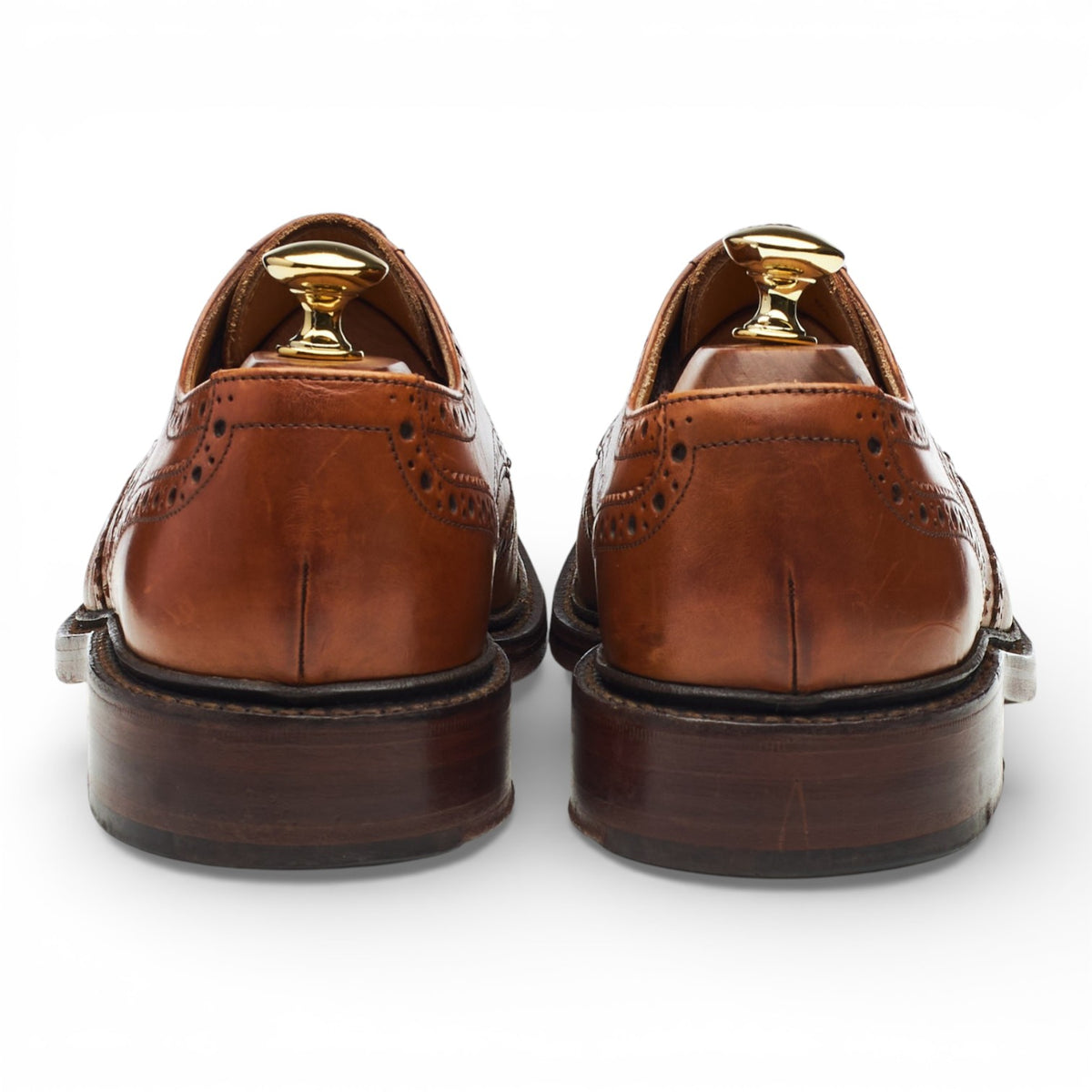 1880 'Chester' Tan Brown Leather Derby Brogues UK 6.5 F