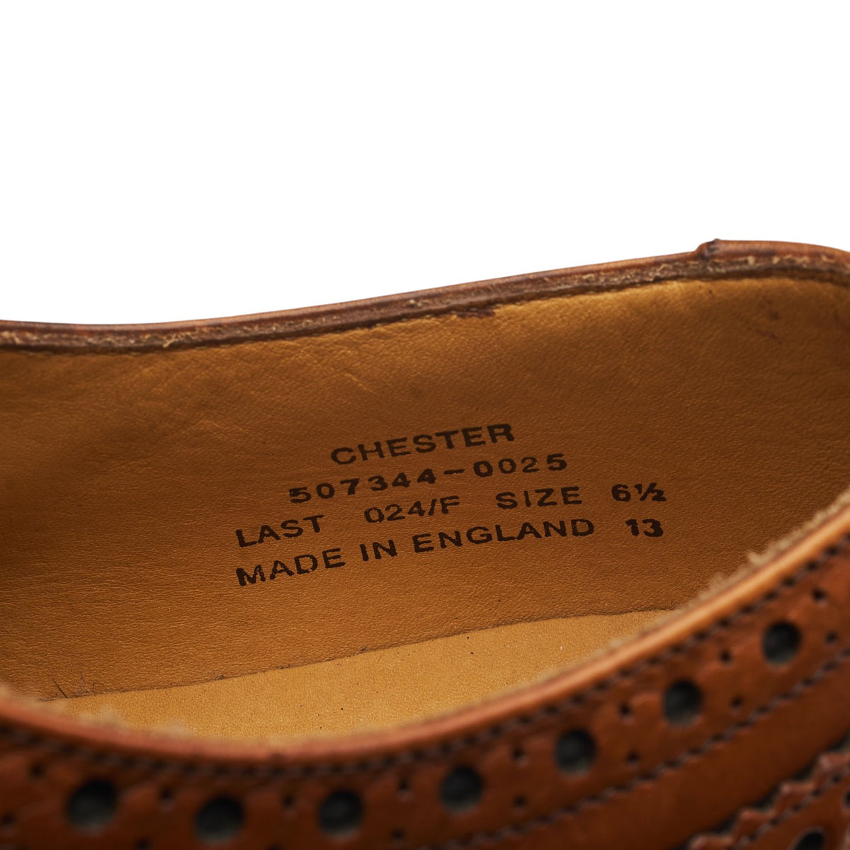1880 'Chester' Tan Brown Leather Derby Brogues UK 6.5 F