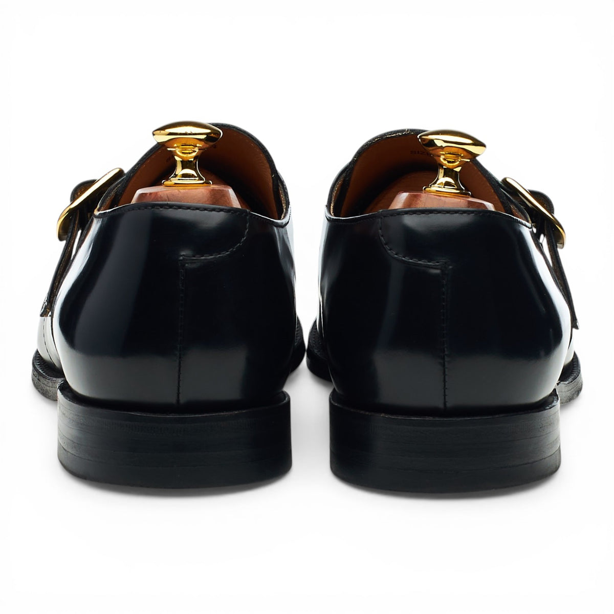 'Paisley' Black Leather Monk Strap UK 10.5 F