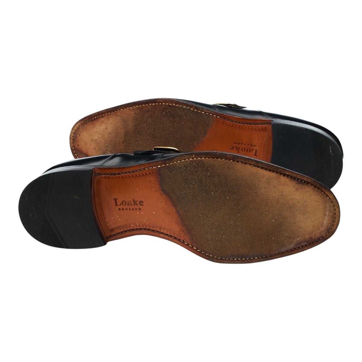 'Paisley' Black Leather Monk Strap UK 10.5 F