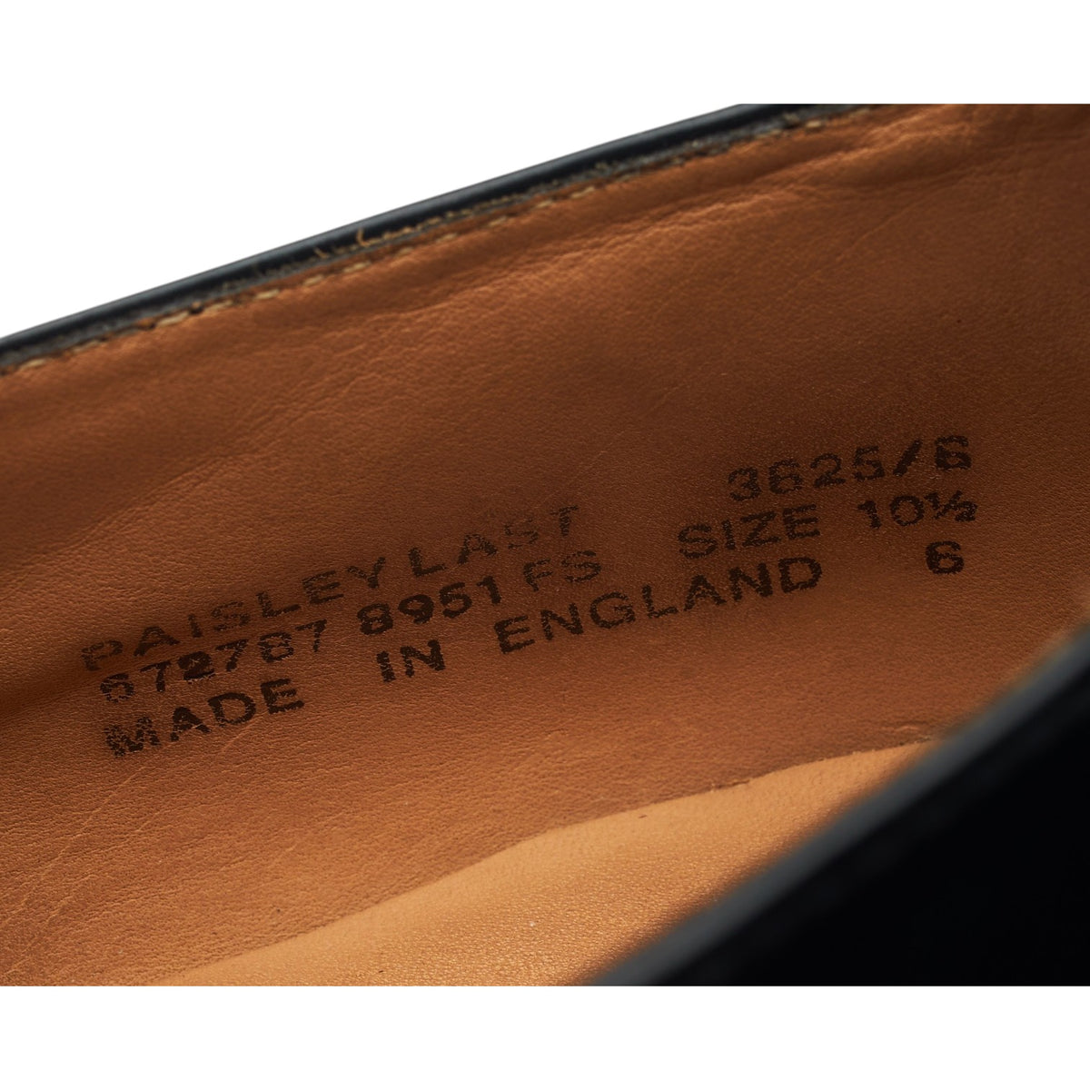 'Paisley' Black Leather Monk Strap UK 10.5 F