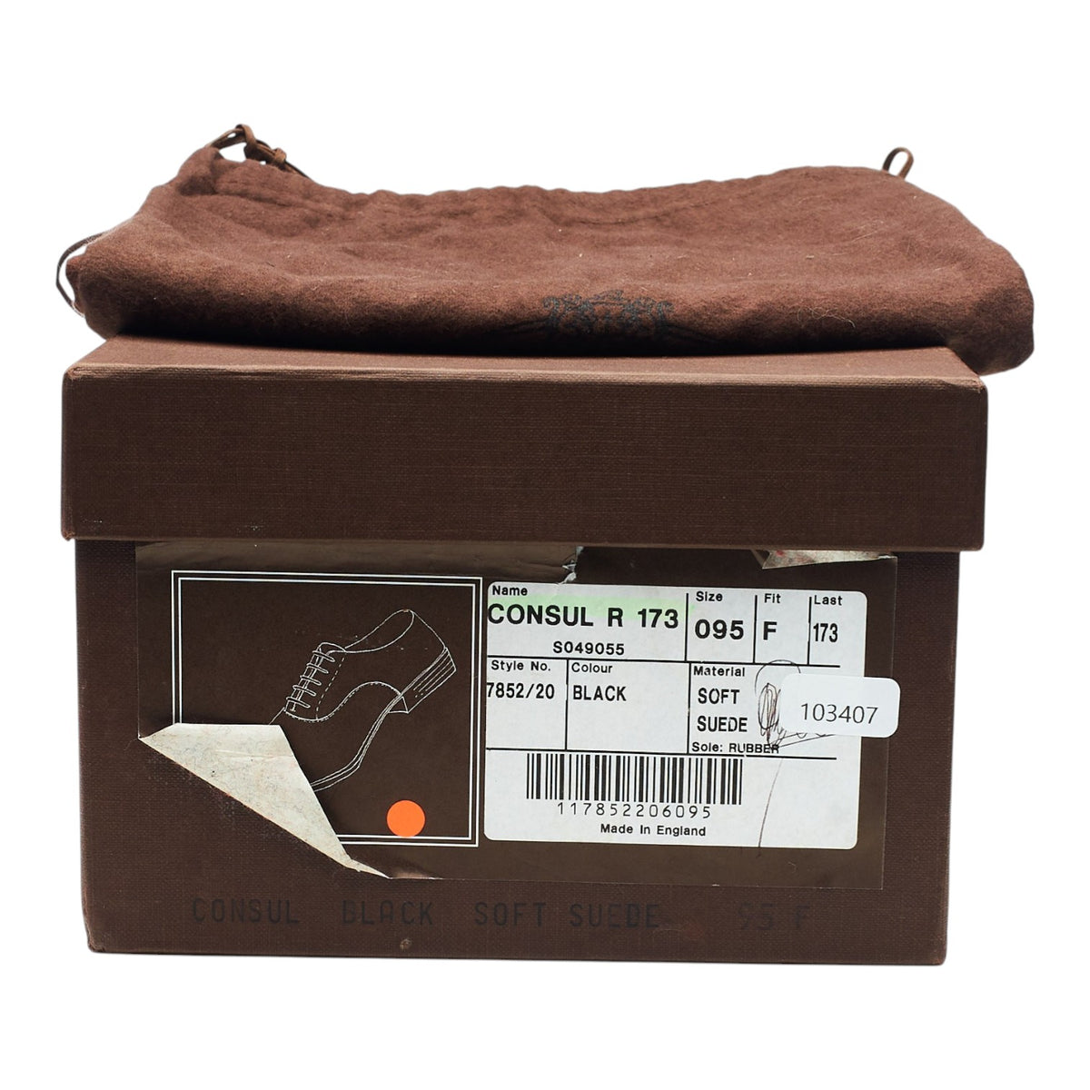 'Consul' Black Suede Oxford UK 9.5 F
