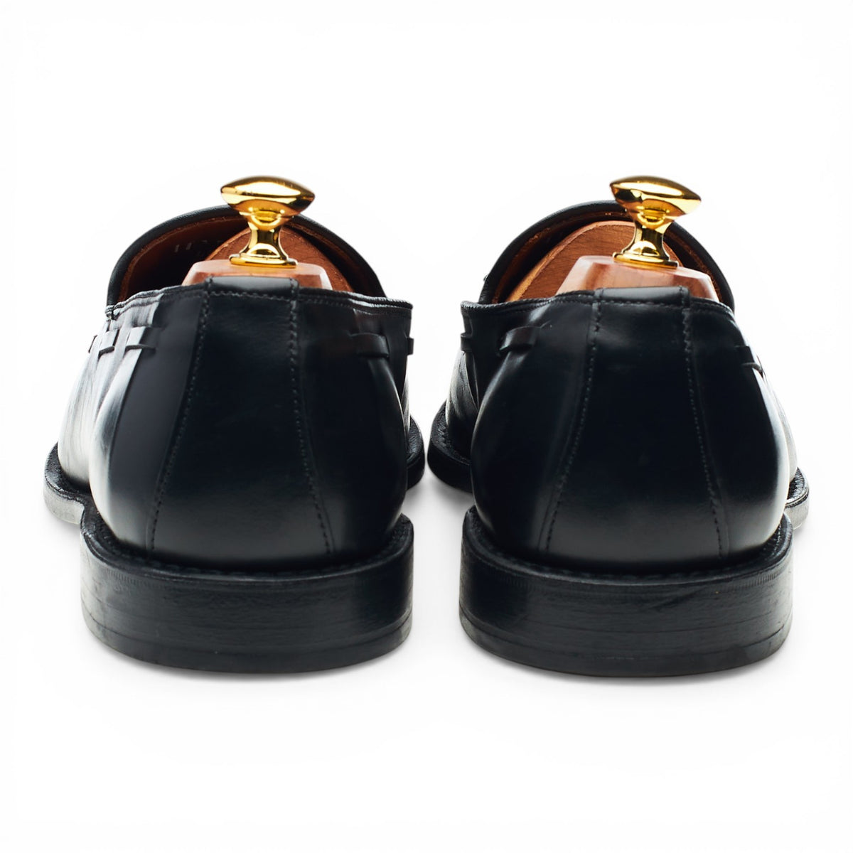 'Grayson' Black Leather Tassel Loafers UK 10 US 11 D