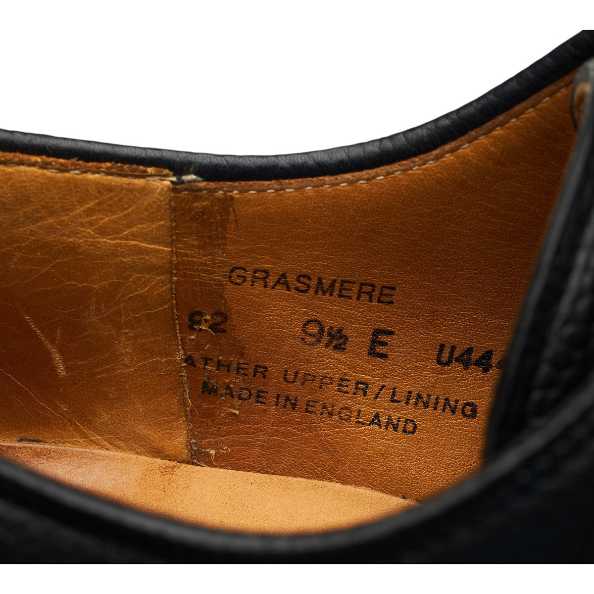 'Grasmere' Black Grain Leather Derby UK 9.5 E