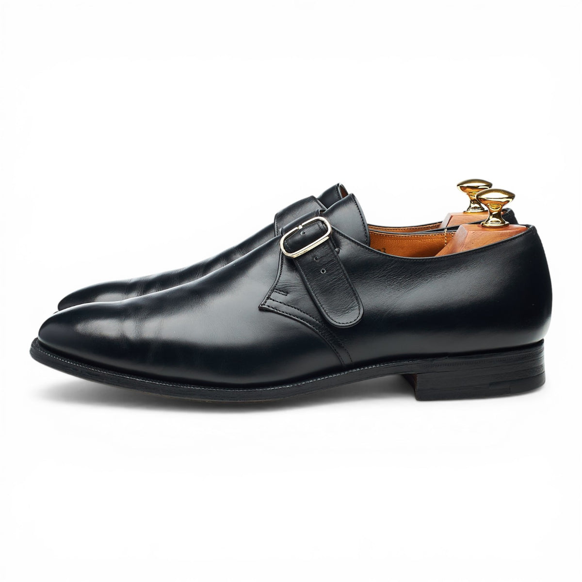 'Becket' Black Leather Monk Strap UK 9.5 F
