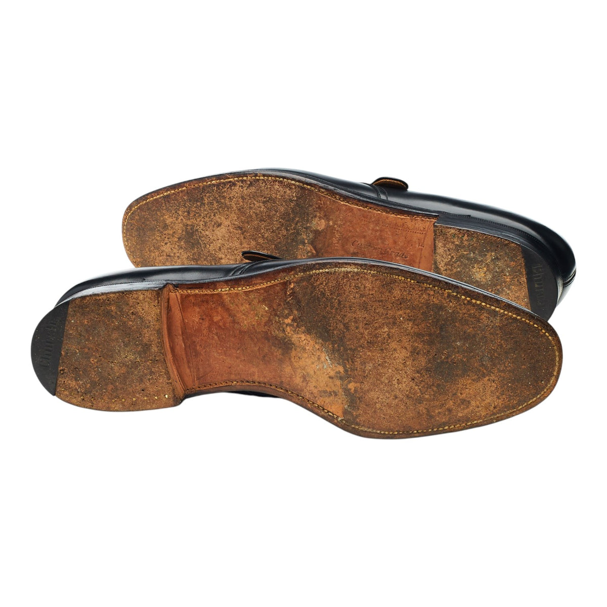 'Becket' Black Leather Monk Strap UK 9.5 F