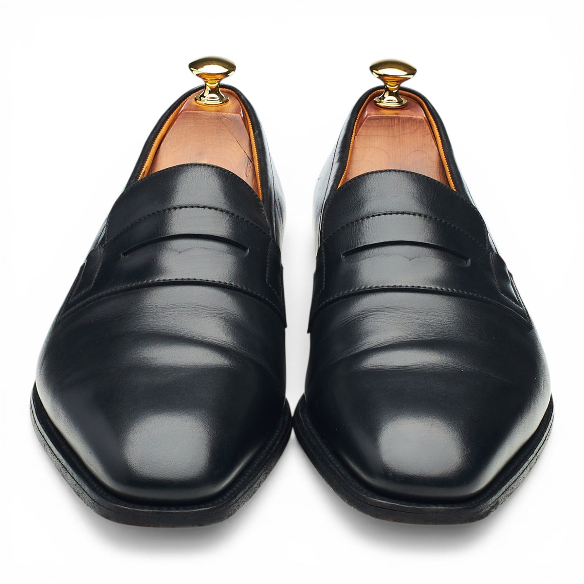 '472' Black Leather Loafers 10 D UK 10.5