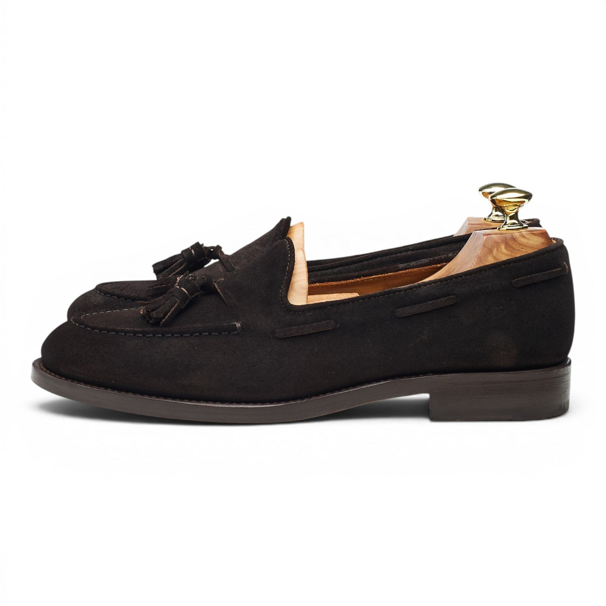 'Cadregatt' Dark Brown Suede Tassel Loafers UK 7.5 EU 41.5