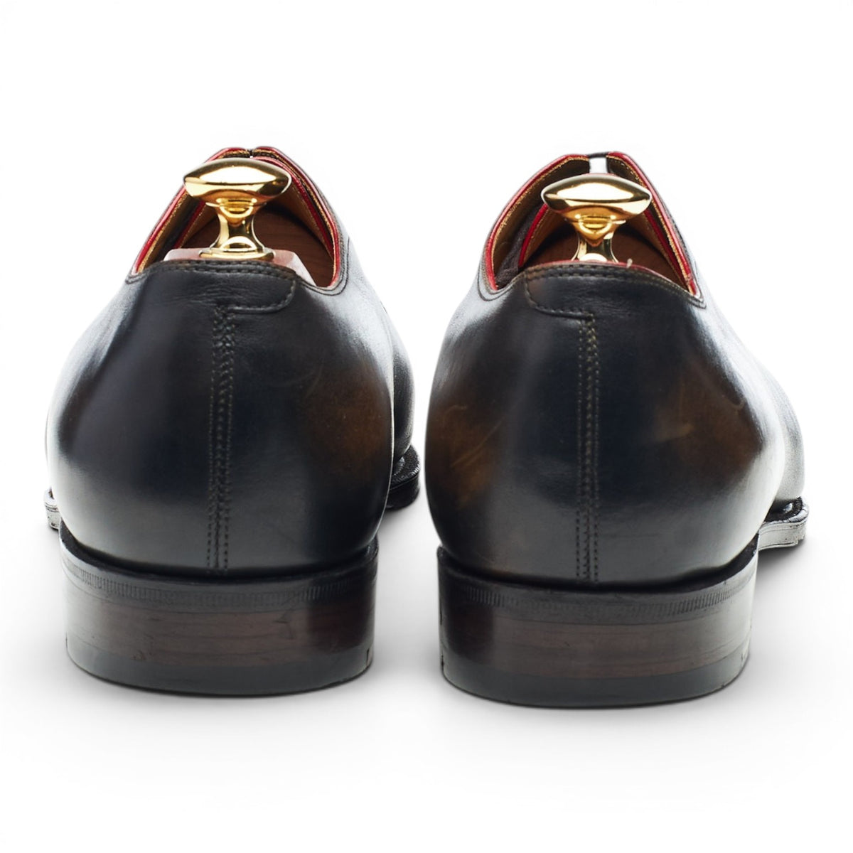 'Casanova' Dark Brown 'Old Black' Patina Leather Wholecut Oxford UK 9