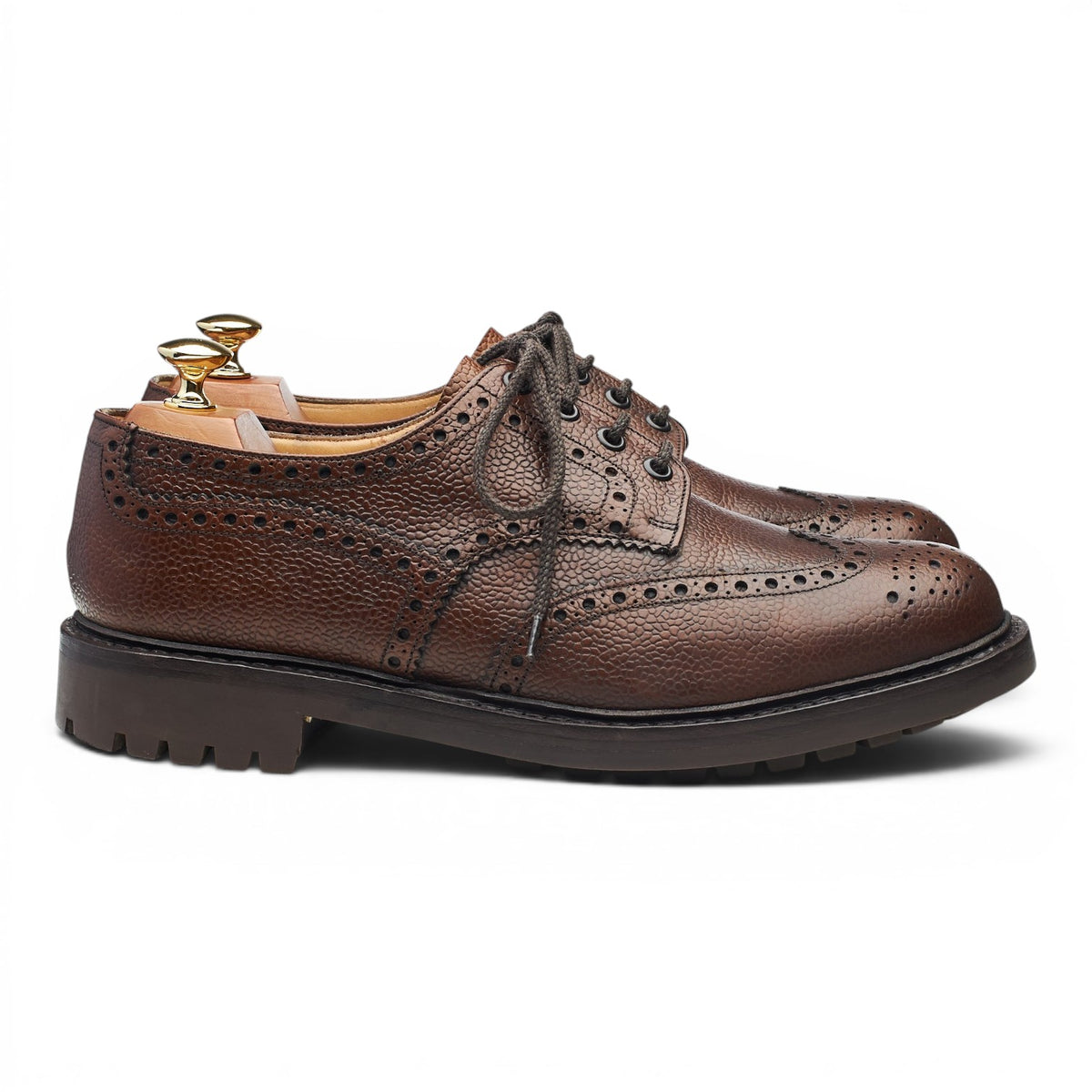 'McPherson' Dark Brown Leather Derby Brogues UK 9 G