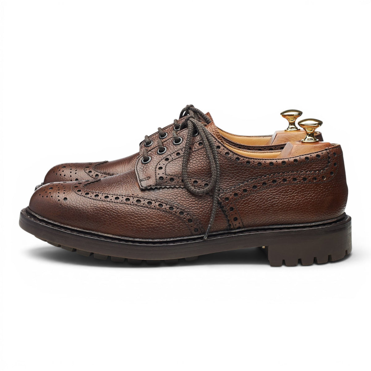'McPherson' Dark Brown Leather Derby Brogues UK 9 G