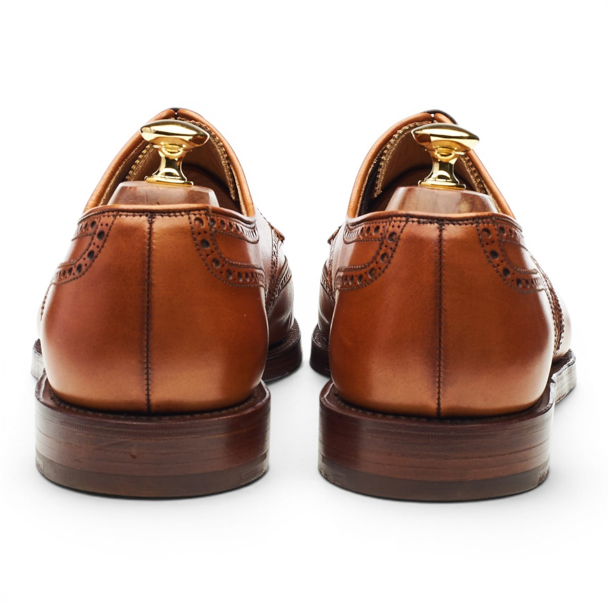 'Cardiff' Tan Brown Leather Derby Brogue UK 10 E