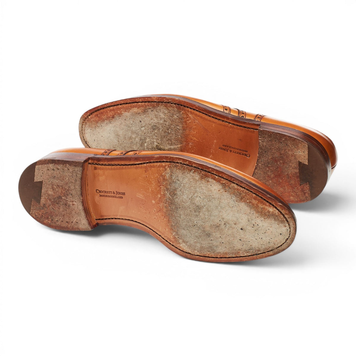 'Cardiff' Tan Brown Leather Derby Brogue UK 10 E