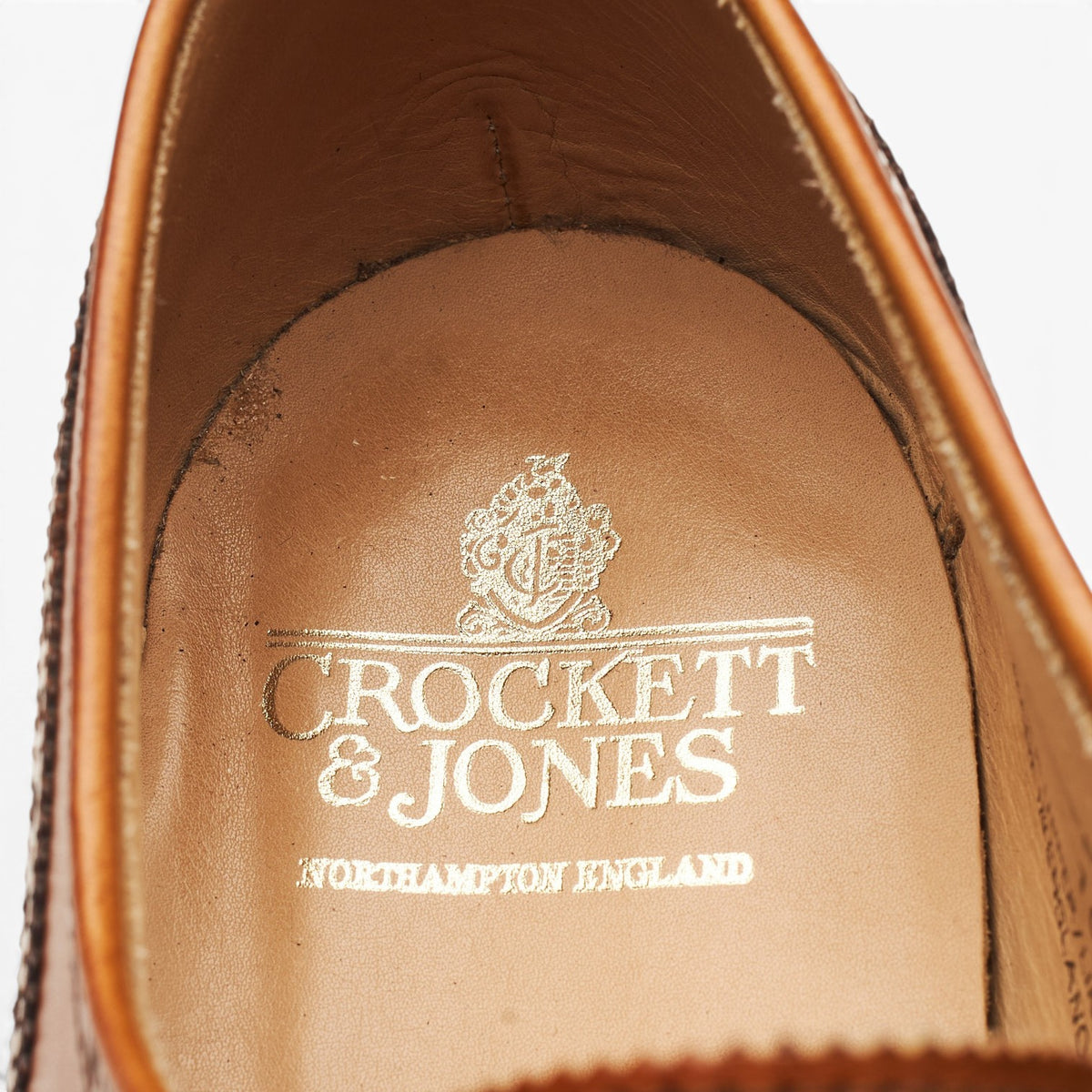 'Cardiff' Tan Brown Leather Derby Brogue UK 10 E