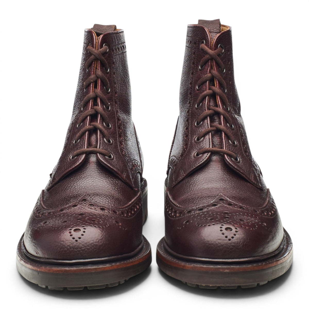 'Glencarse' Burgundy Grain Leather Brogues Boots UK 8.5 G