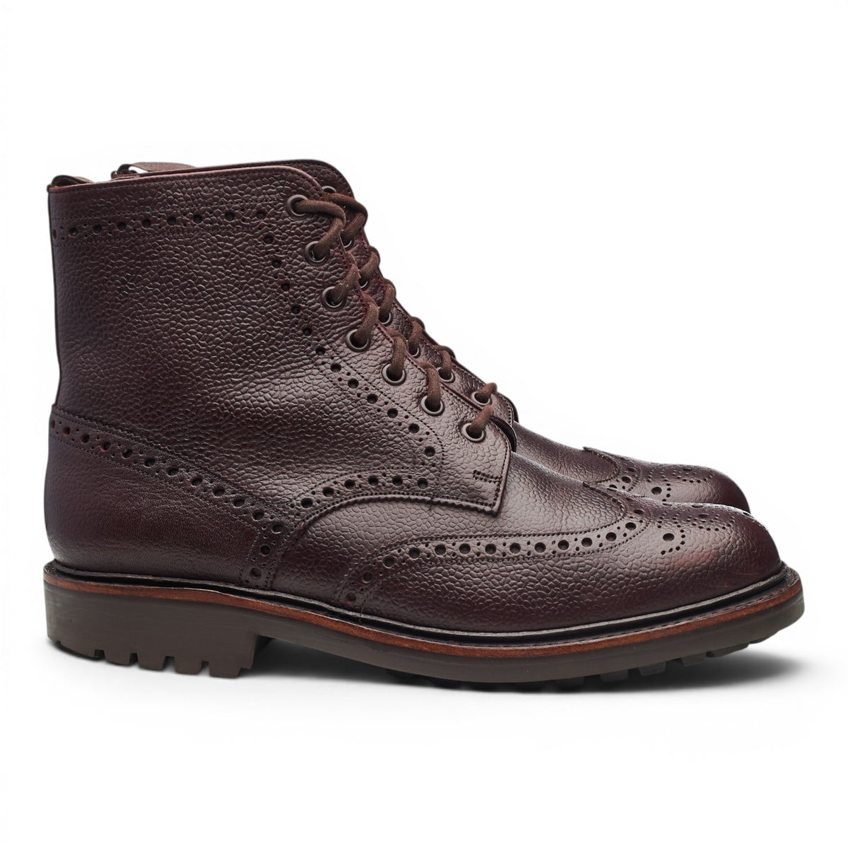 'Glencarse' Burgundy Grain Leather Brogues Boots UK 8.5 G