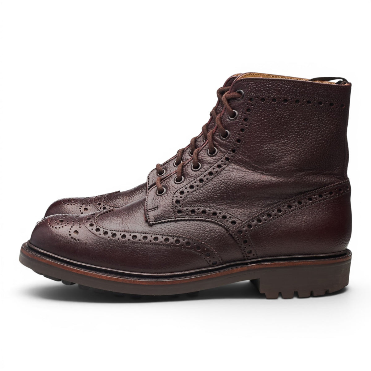 'Glencarse' Burgundy Grain Leather Brogues Boots UK 8.5 G