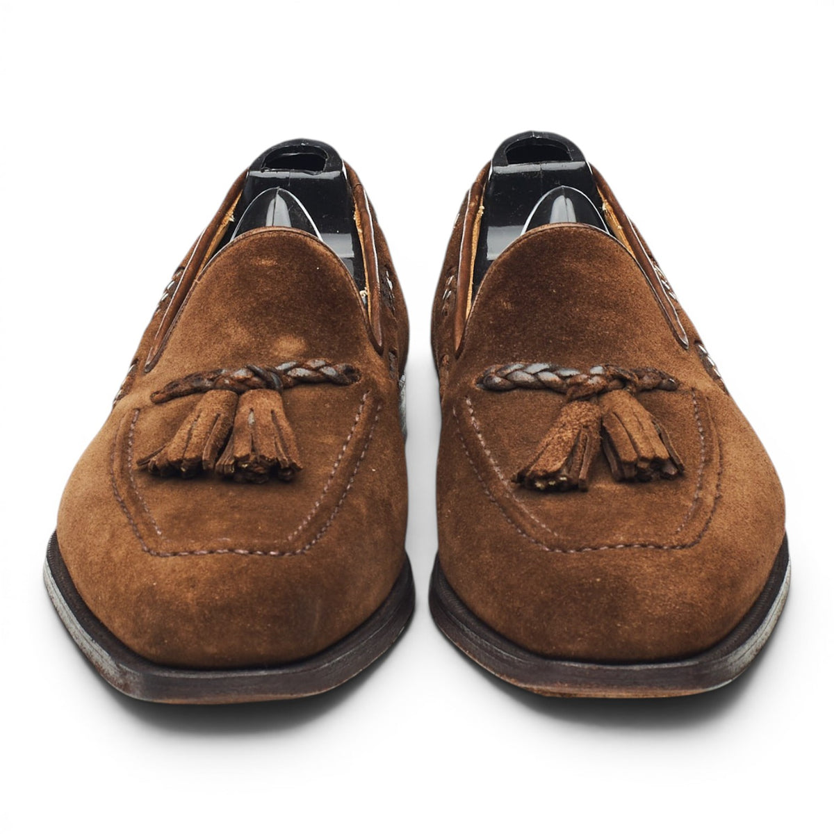 Brown Suede Tassel Loafers UK 7 E
