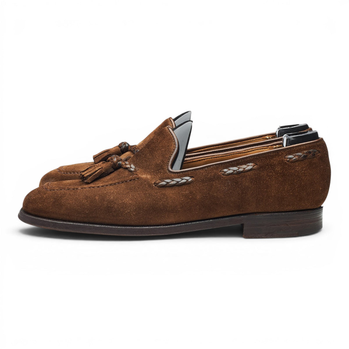 Brown Suede Tassel Loafers UK 7 E