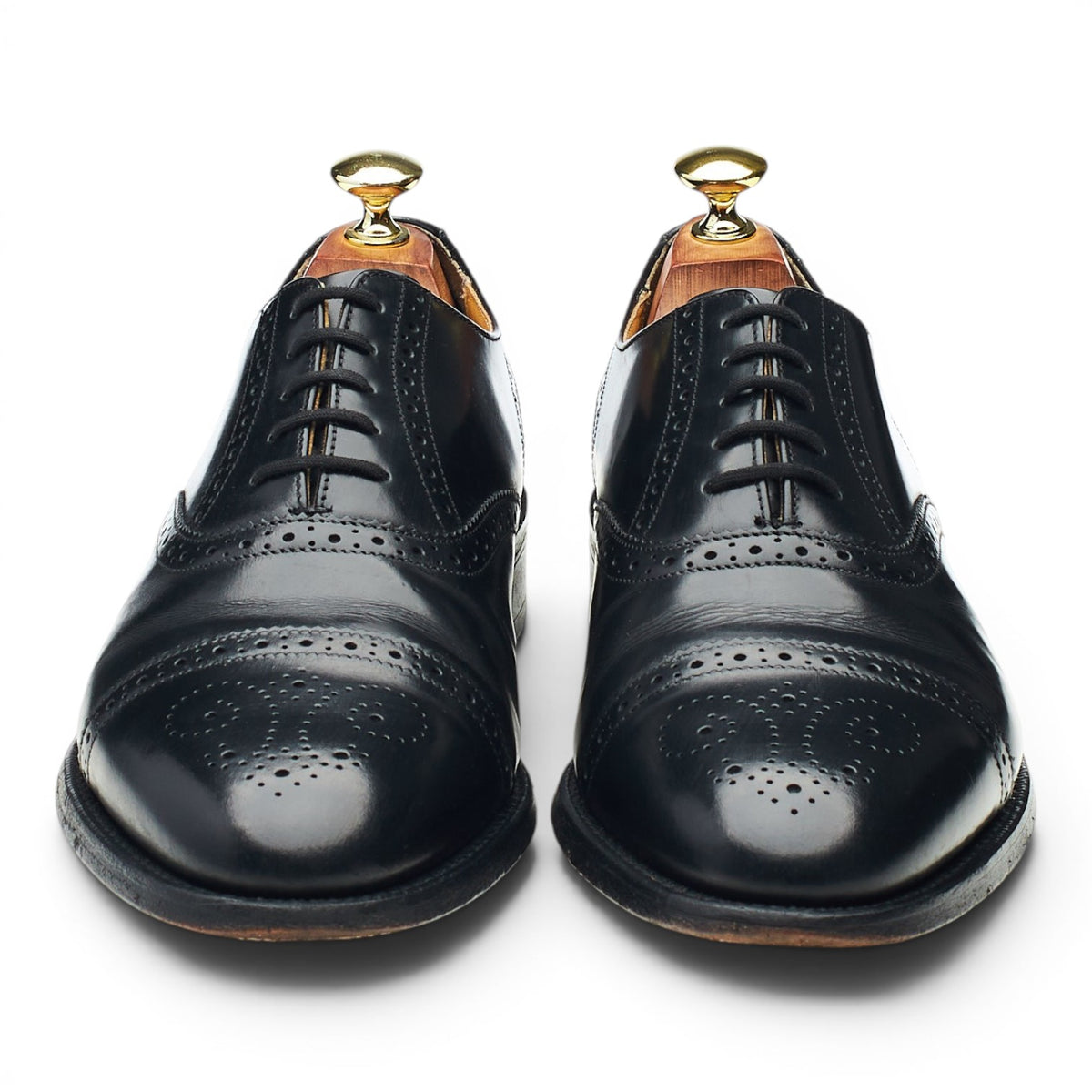 'Alfred' Black Leather Oxford Brogue UK 7 G