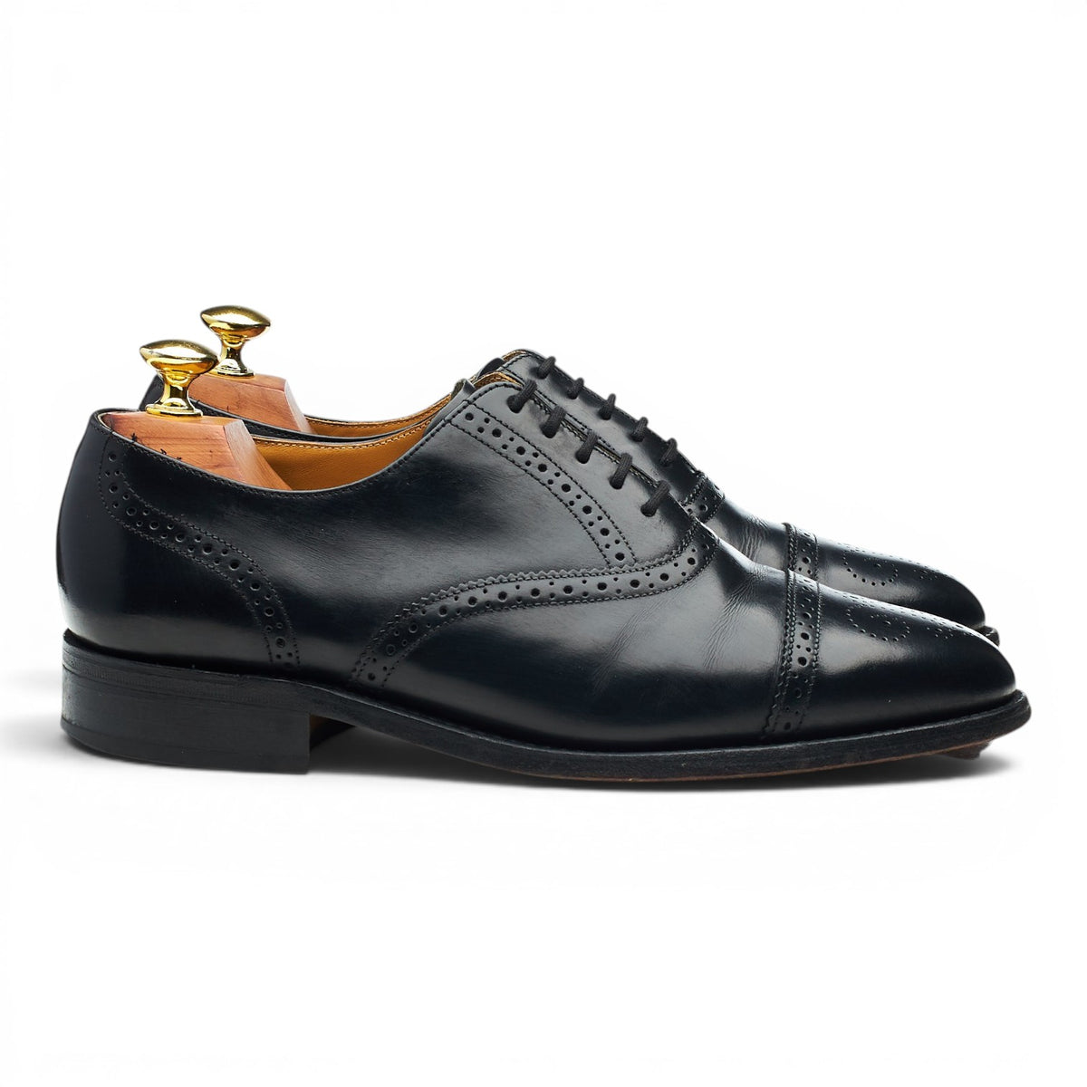 'Alfred' Black Leather Oxford Brogue UK 7 G
