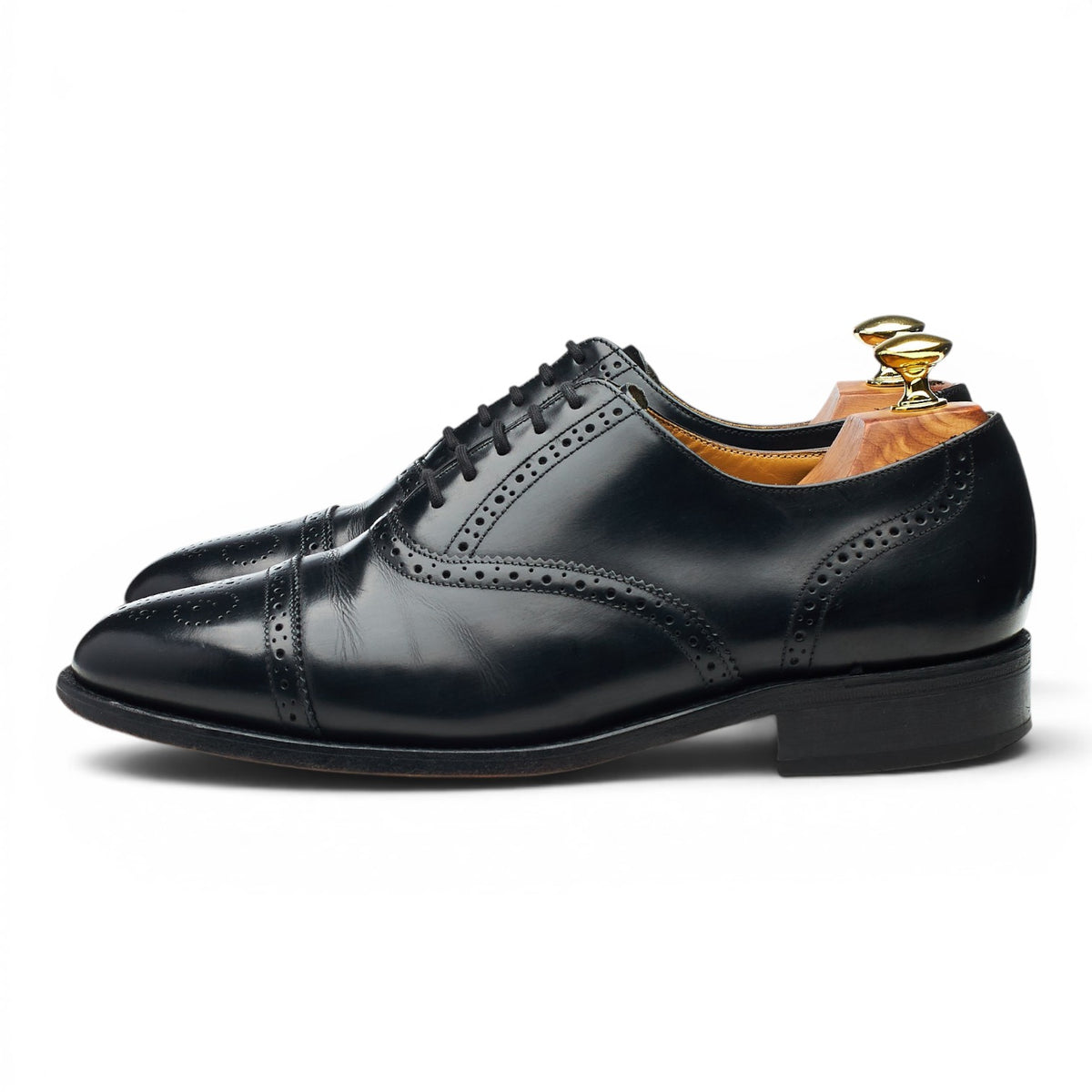 'Alfred' Black Leather Oxford Brogue UK 7 G