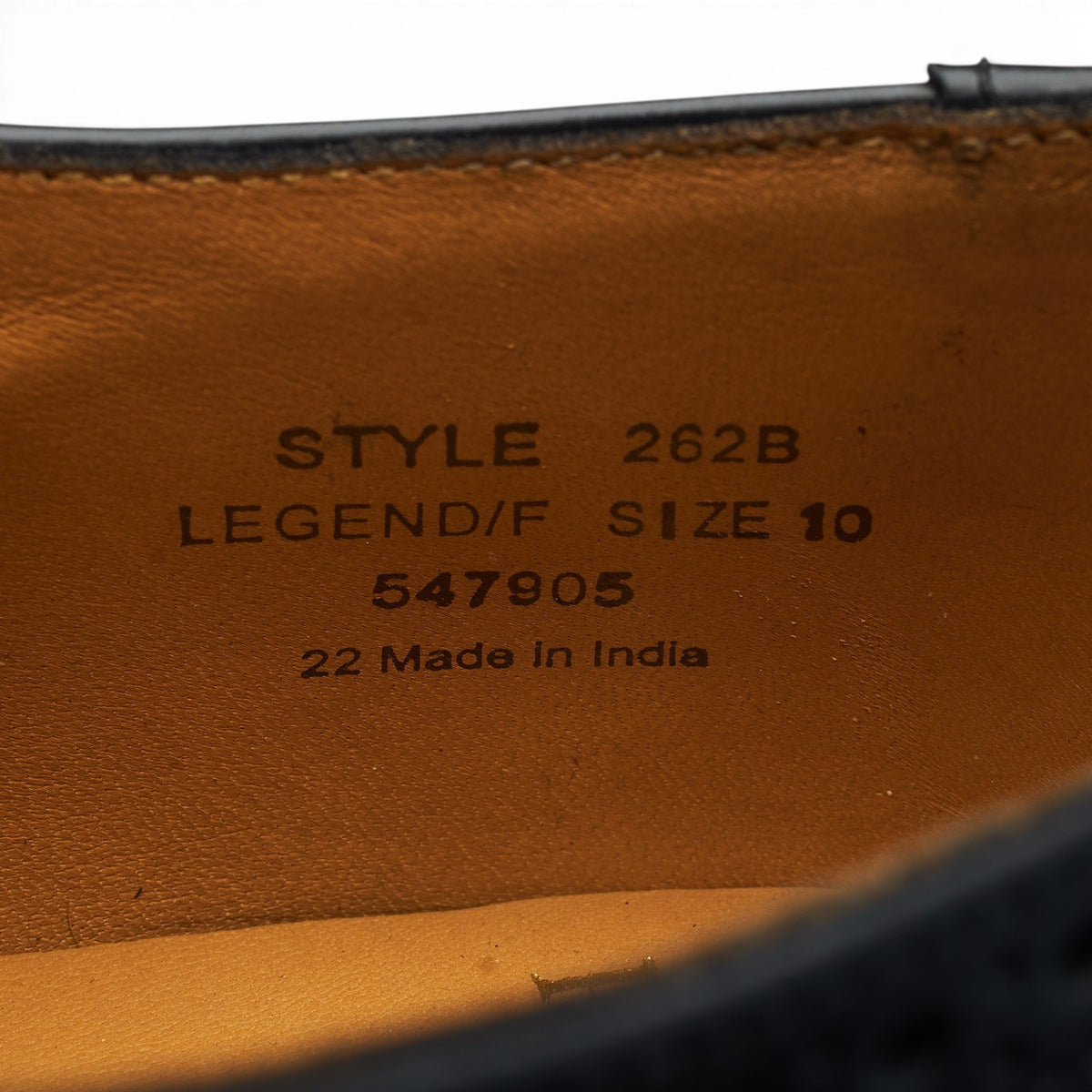 '262' Black Leather Oxford Brogues UK 10 F