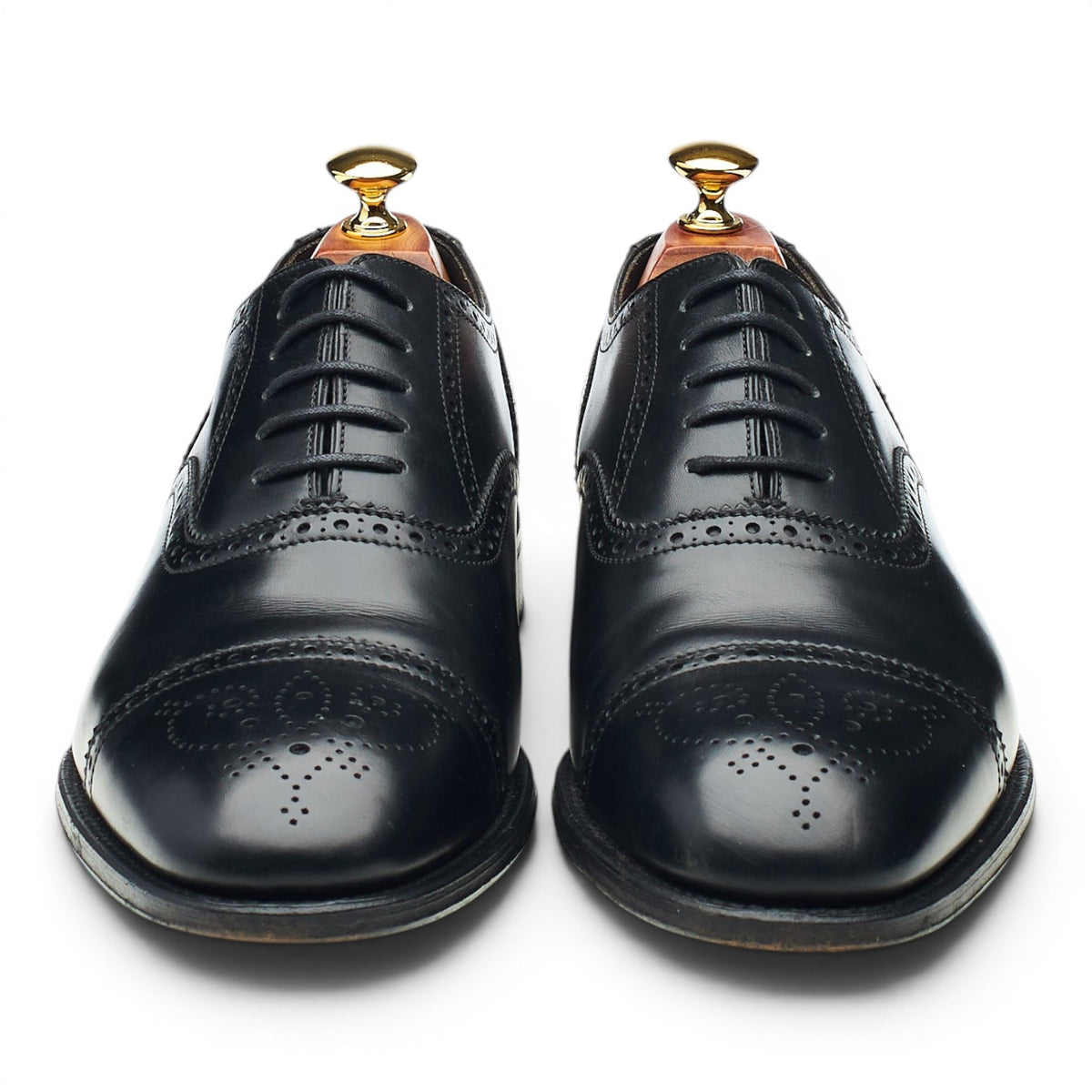 'Hampstead' Black Leather Oxford Brogues UK 9 F