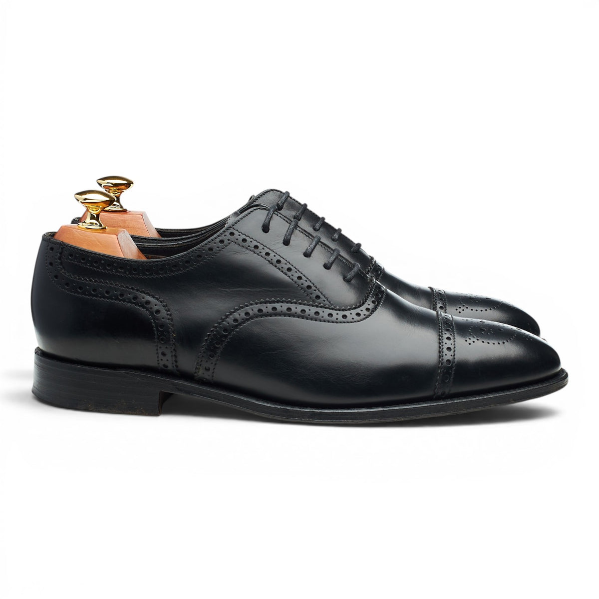 'Hampstead' Black Leather Oxford Brogues UK 9 F